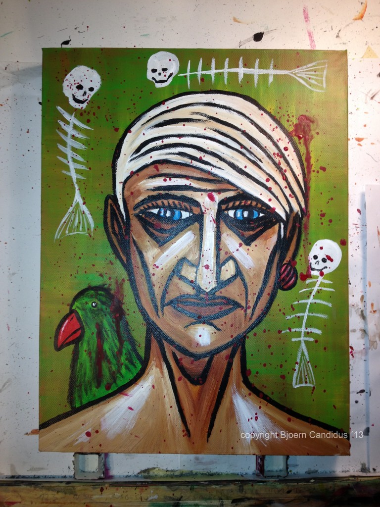 DIE MÖRDERIN / Acryl auf Papier / 40 x 30cm / 2013