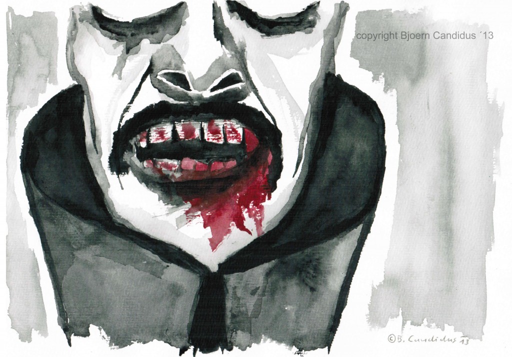 ...DENN SEEROSEN SCHMECKEN MIR NICHT / Aquarell auf Papier / ca. 29,7 x 21cm / 2013