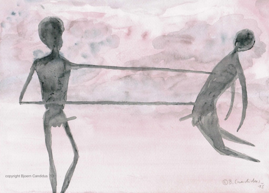 DAS DUELL / Aquarell auf Papier / 21 x 29,7cm / 2013