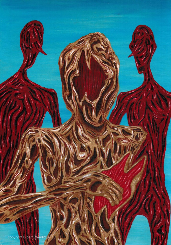 ES BRÖCKELT / Acryl auf Pappe / 21 x 29,7cm / 2013