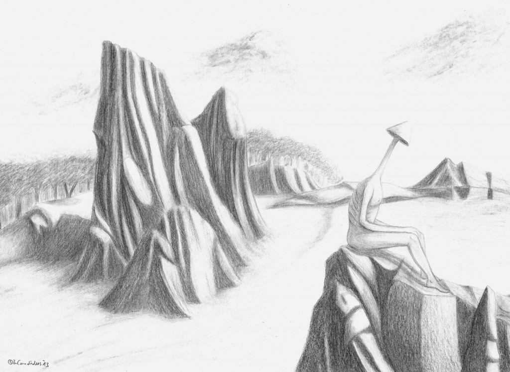 DER EINSAME PILZMANN / Bleistift auf Papier / 2013