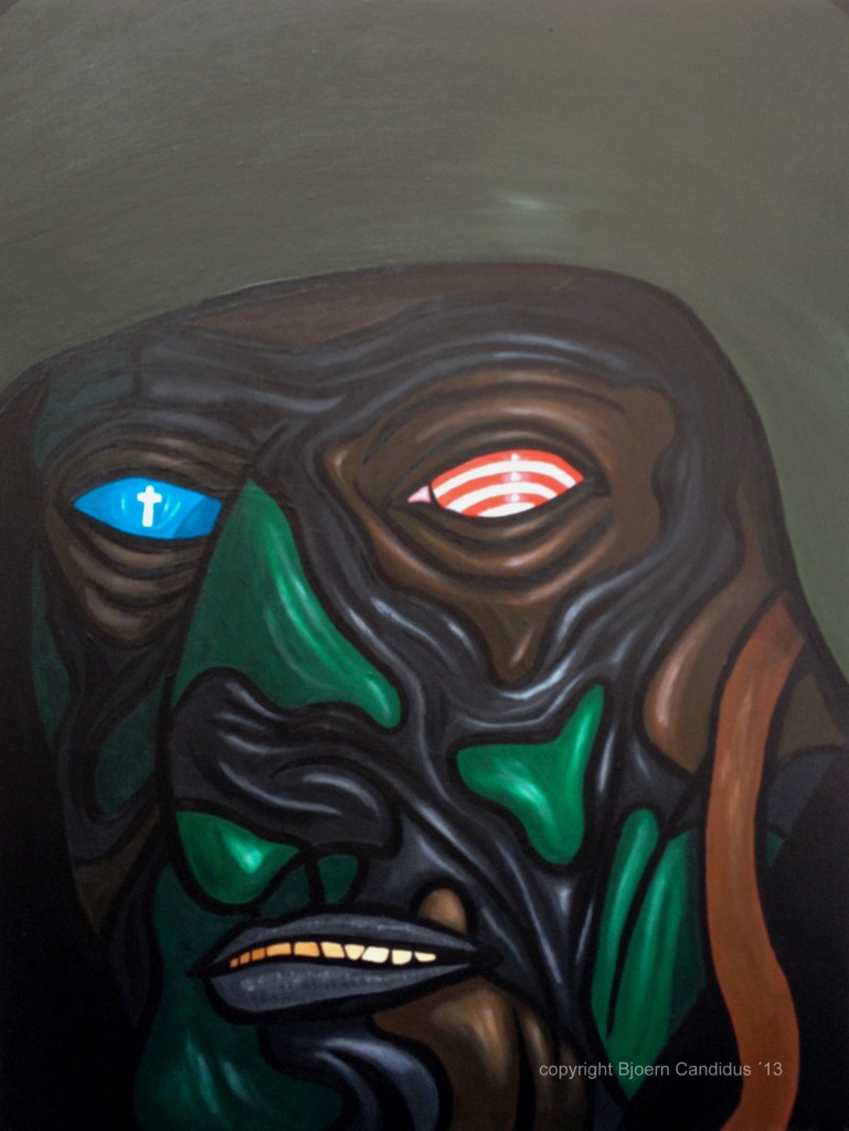DER FREUNDFEIND / Acryl auf Holz / ca. 41 x 53,5cm / 2013