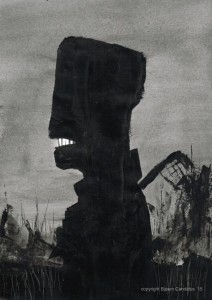 DER SCHMETTERLINGSJÄGER / Acryl auf Papier / 29,7 x 21 cm / 2015