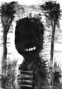 WALDSCHRAT / Acryl auf Papier / 42,0 x 29,7cm / 2015
