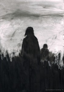 AUF DEM FELD / Acryl auf Papier / 42,0 x 29,7cm / 2015
