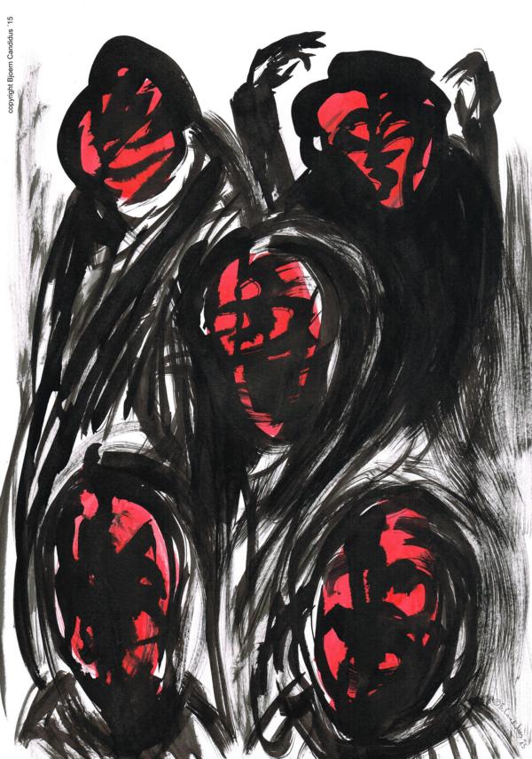 AUF DEN STRASSEN VON... / Tusche auf Papier / 42,0 x 29,7cm / 2015