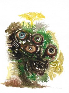 EINBILDUNGEN IM WALD (1) / Aquarell auf Papier / 40,0 x 30,0 cm / 2015
