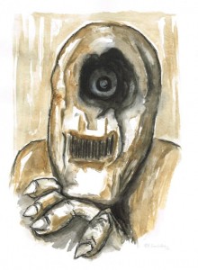 DER AMÜSIERTE ZYKLOP / Aquarell auf Papier / 40,0 x 30,0 cm / 2015