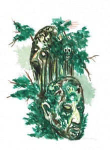 DAS GRÜNE GRAB / Aquarell auf Papier / 40,0 x 30,0 cm / 2015