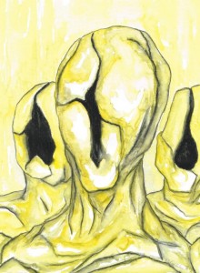 DER URINSTEINCHOR / Aquarell auf Papier / 40,0 x 30,0 cm / 2015
