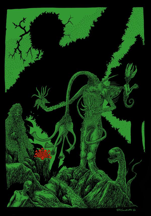 HEILSBRINGER  
Zeichung, digital bearbeitet 
2020