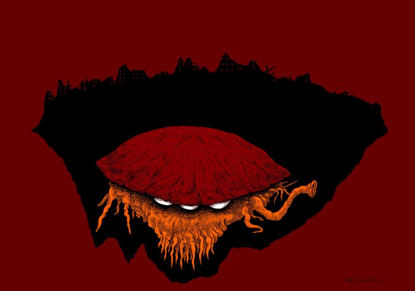 Bjoern Candidus 
EROBERER (Colorierte Version) Zeichnung, digital bearbeitet 
2020