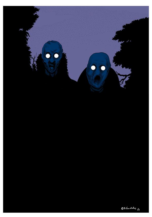 Bjoern Candidus
NACHTWANDERER (Colorierte Version)
Zeichnung, digital bearbeitet  
2020