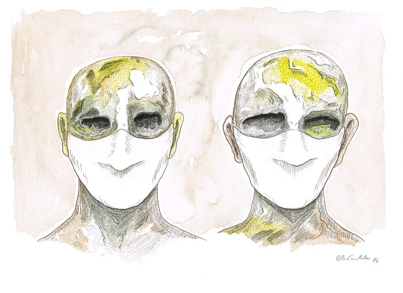 Bjoern Candidus
THE CORONA BROTHERS
Aquarell und Tusche auf Papier
30 x 40 cm
2020