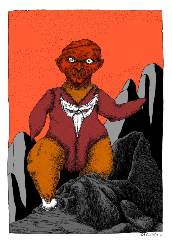 Bjoern Candidus
DIE RÜCKKEHR VON FRANKENSTEINS HÄHNCHEN
Zeichnung, digital bearbeitet 
2020