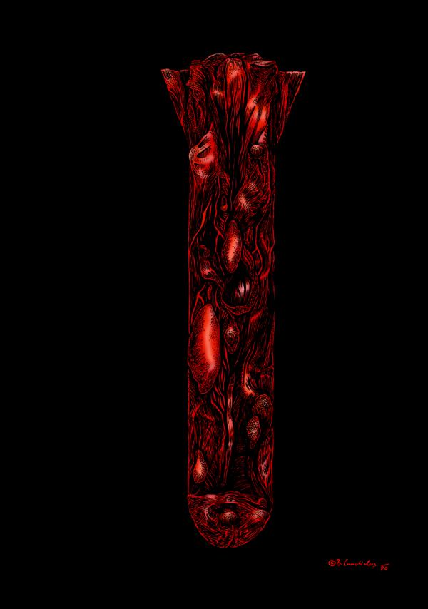 Bjoern Candidus
FLEISCHBOMBE 
Zeichnung, digital bearbeitet 
2020