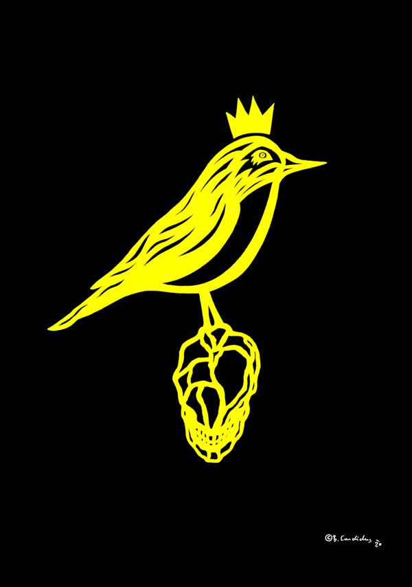 Bjoern Candidus 
VOGELKÖNIG 
Zeichnung, digital bearbeitet
2020