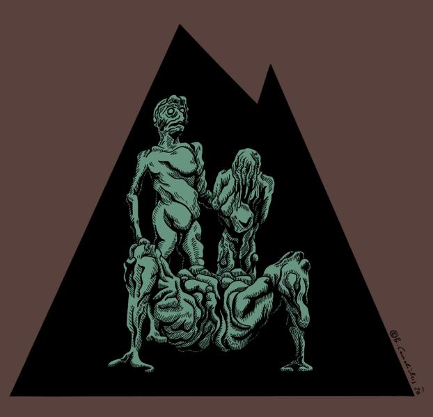 Bjoern Candidus
BRÜDERCHEN KOMMT (Colorierte Version) 
Zeichnung, digital bearbeitet 
2020