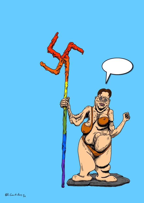 REGENBOGENRADIKALE 
Zeichnung, digital bearbeitet  
2020