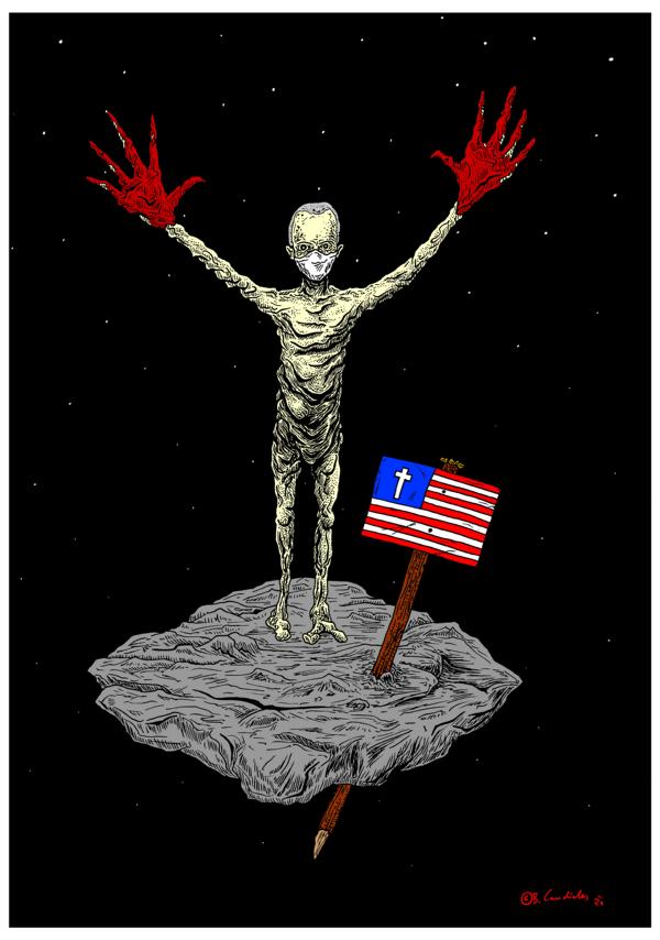 Bjoern Candidus - DER NÄCHSTE / Zeichnung, digital bearbeitet / 2020