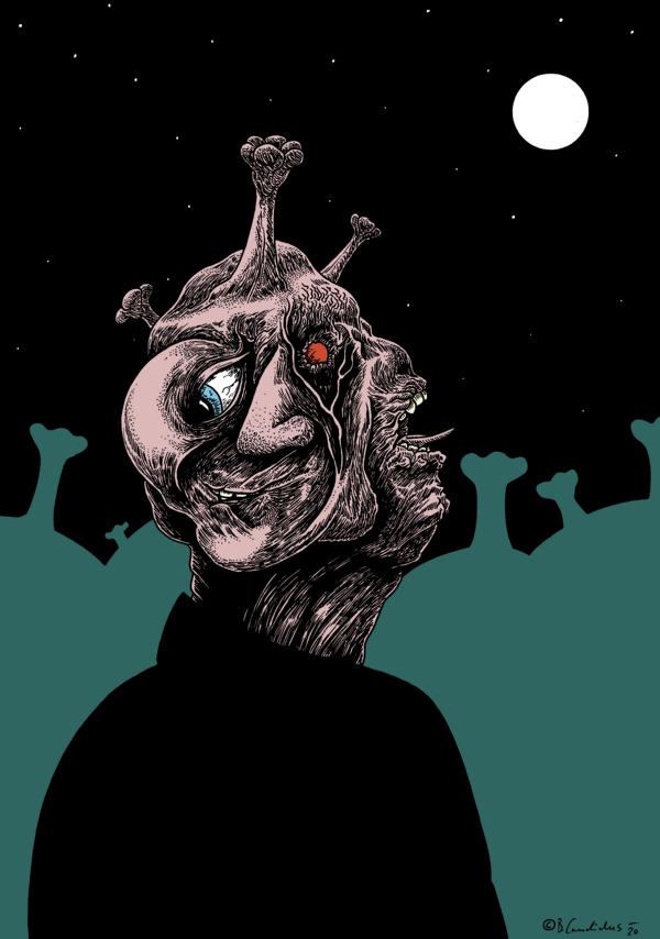 C-1000 (Colorierte Version) / Zeichnung, digital bearbeitet / 2020