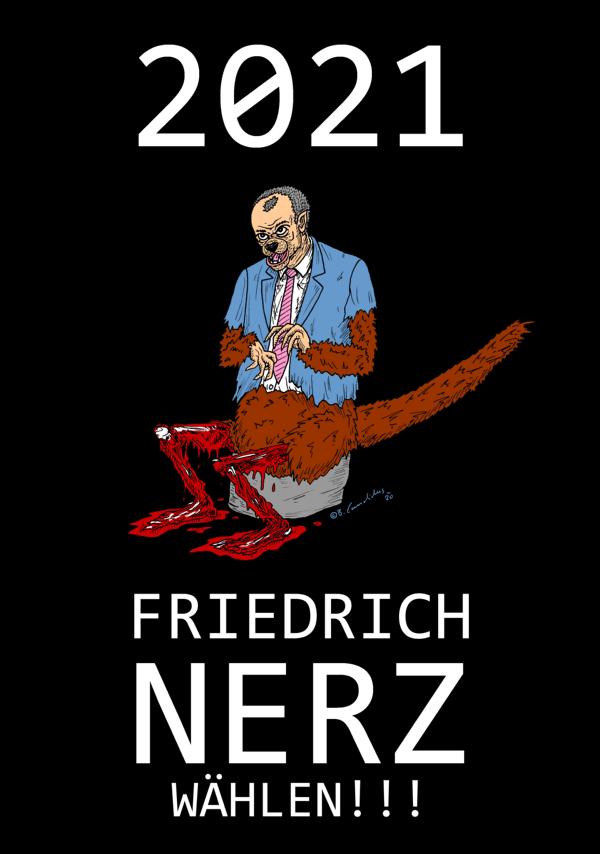 FRIEDRICH NERZ / Zeichnung, digital bearbeitet / 2020