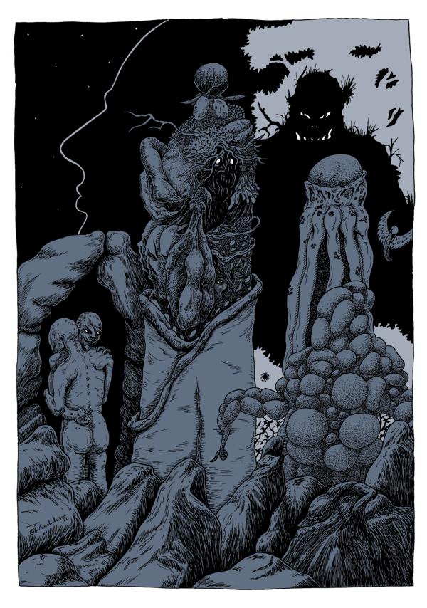 Bjoern Candidus - NACHTGARTEN / Zeichnung, digital bearbeitet / 2020