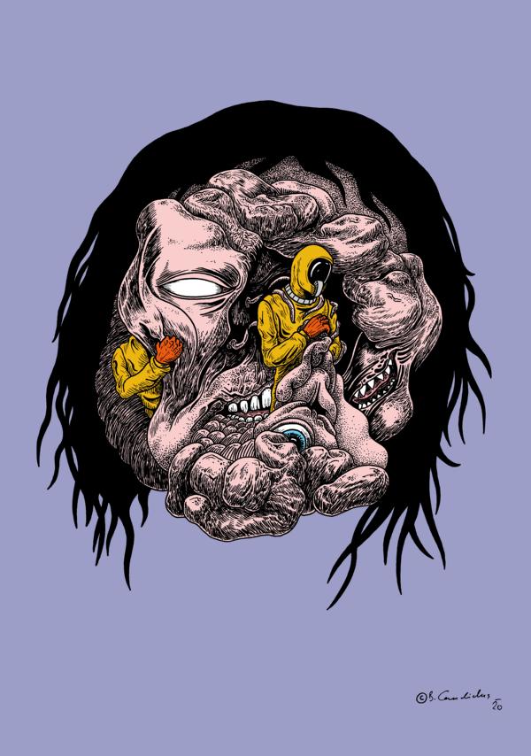 SCHÖNHEITSCHIRURGEN / Zeichnung, digital bearbeitet / 2020