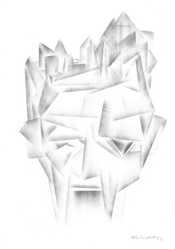 Bjoern Candidus - XX-07 / Kohle auf Papier / 42 x 29,7 cm / 2022